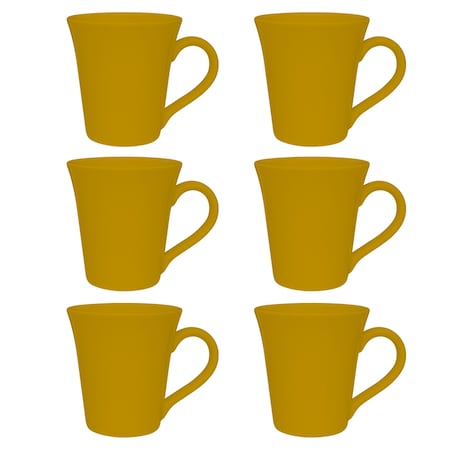 Manhattan Comfort Coup 6 Mugs (11.16 oz.) in Yellow AM94-0490